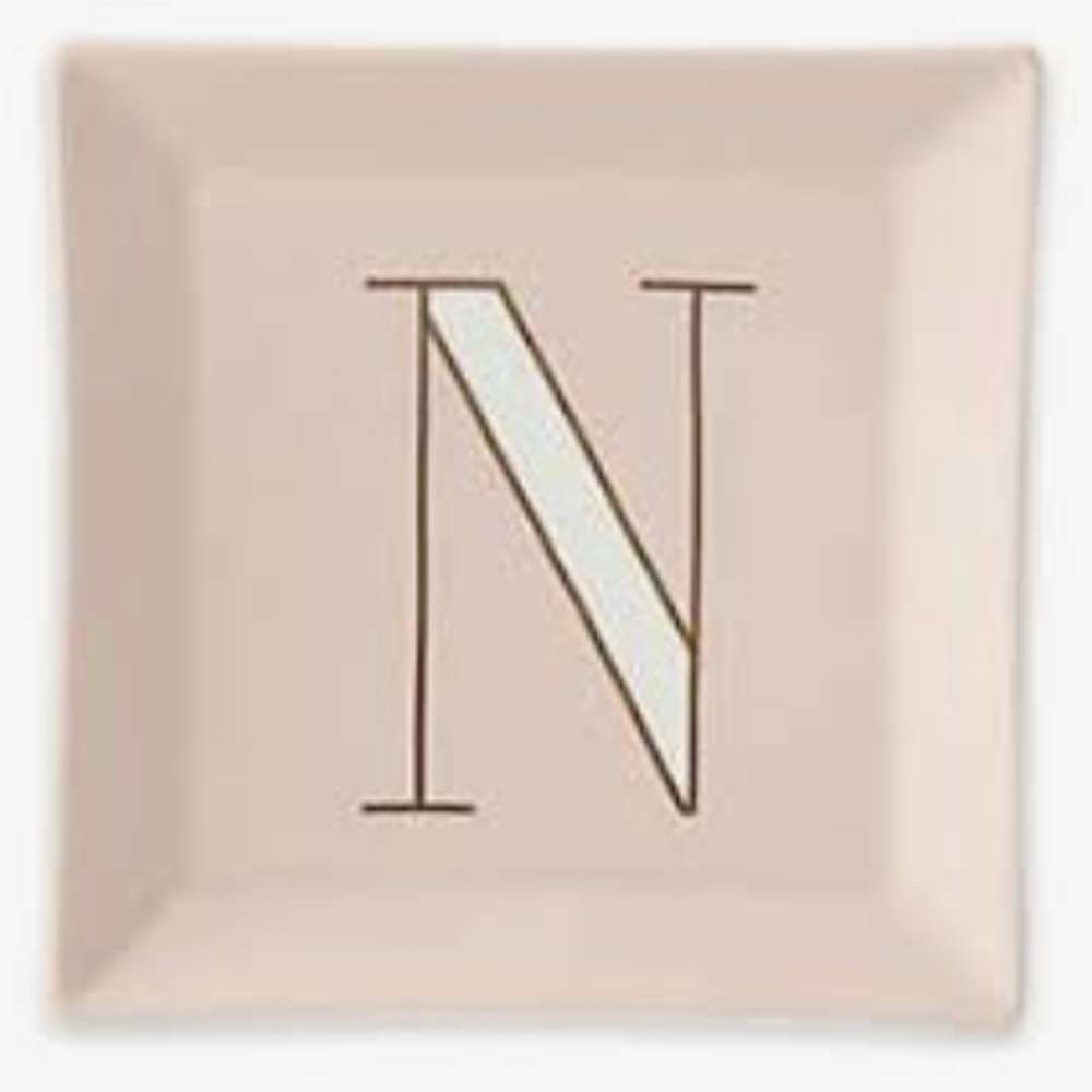 kate spade IT'S PERSONAL Porcelain Jewelry Trinket Tray Letter "N" NEW